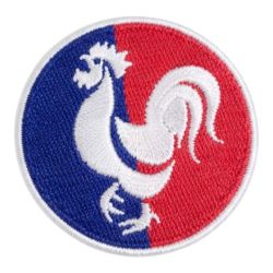 Patch Ecusson Thermocollant Coq Tricolore 4,50 x 4,50 cm cm