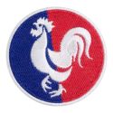 Patch Ecusson Thermocollant Coq Tricolore 4,50 x 4,50 cm cm