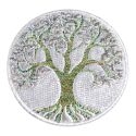Patch Ecusson Thermocollant Arbre de vie Coloris Argenté 5,50 x 5,50 cm