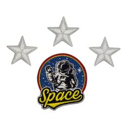 Patch Ecusson Thermocollant Astronautes et Étoiles blanches