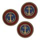 Lot de 3 - Patch Ecusson Thermocollant Blason Ancre Marine 4 x 4 cm