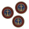 Patch Ecusson Thermocollant Blason Ancre Marin Boussole Rose des vents Étoile Grise