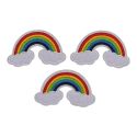 Lot de 3 - Patch Ecusson Thermocollant Arc en Ciel 3,50 x 6,50 cm