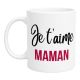 Mug Je t'aime Maman – Imprimé en France Tasse Tasse Cadeau Maman Amour, Idée Cadeau Fête des Mères, Anniversaire, Noël Céramique