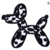 Patch Ecusson Thermocollant Chien Ballon de baudruche 5,50 x 5,50 cm Patch fun Noir et Blanc DIY