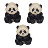 Lot de 3 - Patch Ecusson Thermocollant Panda 4,50 x 5,50 cm Mignon