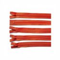 5 x Fermeture Eclair fine spirale polyester 30 cm Coloris Ecru