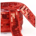 Galon Paillettes Sequins 22 mm Vendu par 2 mètres Coloris Rouge ruban décoratif