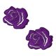 Lot de 2 - Patch Écusson Thermocollant Petite Rose Ajourée 3 x 3 cm Coloris Violet Patch brodé