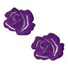 Lot de 2 - Patch Écusson Thermocollant Petite Rose Ajourée 3 x 3 cm Coloris Violet Patch brodé