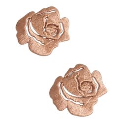 Lot de 2 - Patch Écusson Thermocollant Petite Rose Ajourée 3 x 3 cm Coloris Beige Patch brodé