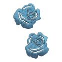Lot de 2 - Patch Écusson Thermocollant Petite Rose Ajourée 3 x 3 cm Coloris Violet Patch brodé