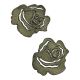 Lot de 2 - Patch Écusson Thermocollant Petite Rose Ajourée 3 x 3 cm Coloris Violet Patch brodé