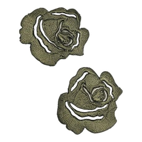 Lot de 2 - Patch Écusson Thermocollant Petite Rose Ajourée 3 x 3 cm Coloris Violet Patch brodé