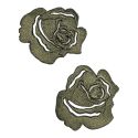 Lot de 2 - Patch Écusson Thermocollant Petite Rose Ajourée 3 x 3 cm Coloris Violet Patch brodé