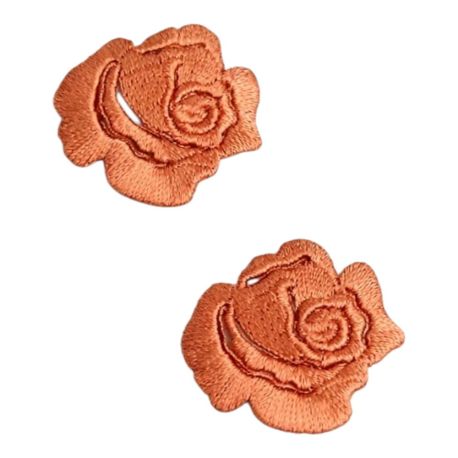 Lot de 2 - Patch Écusson Thermocollant Petite Rose Ajourée 3 x 3 cm Coloris Violet Patch brodé
