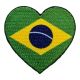 Patch Ecusson Thermocollant Coeur Drapeau Brésil 4 x 4 cm patch brodé Pays