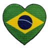 Patch Ecusson Thermocollant Coeur Drapeau Brésil 4 x 4 cm patch brodé Pays