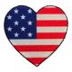 Patch Ecusson Thermocollant Coeur Drapeau USA 4 x 4 cm patch brodé Pays