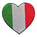 Patch Ecusson Thermocollant Coeur Drapeau Italie 4 x 4 cm patch brodé Pays