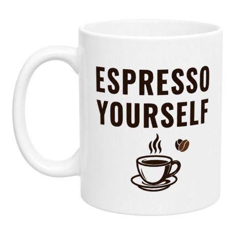 Mug Expresso Yourself – Imprimé en France Tasse Humour Café Thé Céramique Idée Cadeau Originale, Bureau Anniversaire Amis