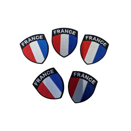 ATTENTION drapeau inversé LOT de 5 écusson thermocollant France 6,50 x 7,50 cm