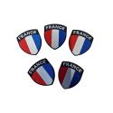 ATTENTION drapeau inversé LOT de 5 écussons thermocollants France 6,50 x 7,50 cm