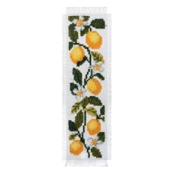 Kit Marque-pages à broder au point de croix compté Motif Citron 6 x 20 cm