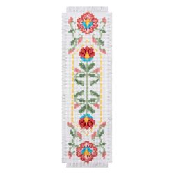 Kit Marque-pages à broder au point de croix compté Fleurs 6 x 20 cm