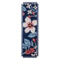 Kit Marque-pages à broder au point de croix compté Fleurs toile bleue 6 x 20 cm