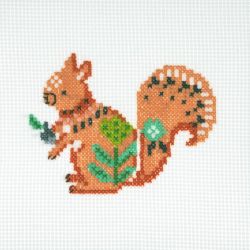 Mini Kit à broder au point de croix compté Ecureuil 13 x 13 cm