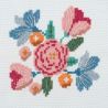 Mini Kit à broder au point de croix compté Floral 13 x 13 cm
