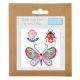 Mini Kit à broder au point de croix compté Papillon Coccinelle 13 x 13 cm
