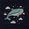 Kit à broder au point de croix compté Baleine 15 x 15 cm