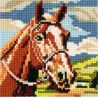 Kit à broder au point de croix compté Cheval 15 x 15 cm