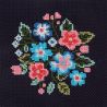 Kit à broder au point de croix compté Bouquet de fleurs 15 x 15 cm